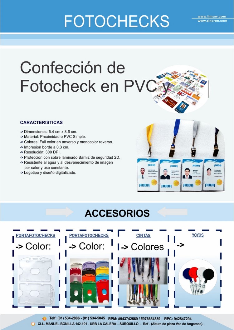 Credenciales y Fotochecks Limaw S.A.C.